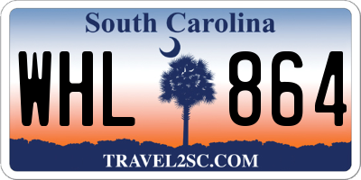 SC license plate WHL864