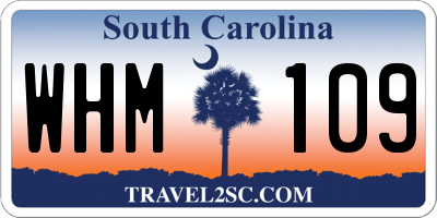 SC license plate WHM109