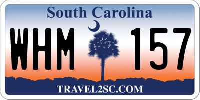 SC license plate WHM157