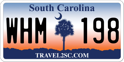 SC license plate WHM198