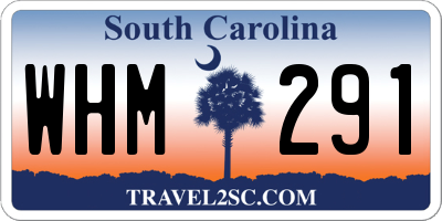 SC license plate WHM291