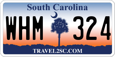 SC license plate WHM324