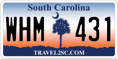SC license plate WHM431