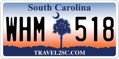 SC license plate WHM518