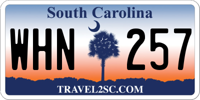 SC license plate WHN257