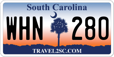 SC license plate WHN280
