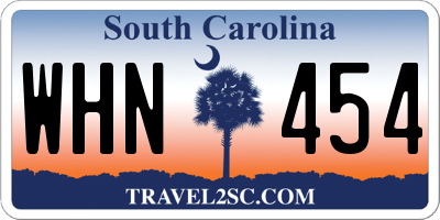 SC license plate WHN454