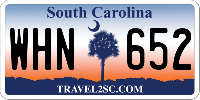 SC license plate WHN652