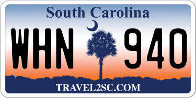 SC license plate WHN940