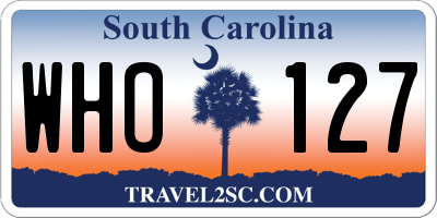 SC license plate WHO127