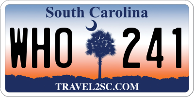 SC license plate WHO241