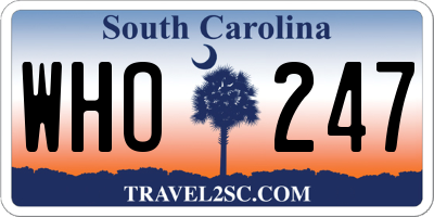 SC license plate WHO247