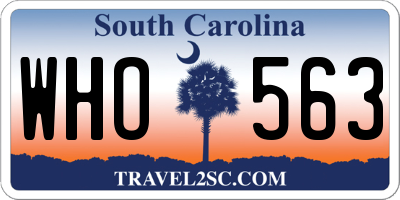 SC license plate WHO563