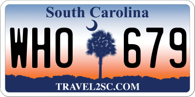 SC license plate WHO679