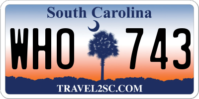 SC license plate WHO743