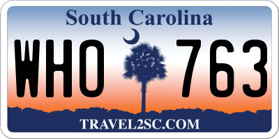 SC license plate WHO763