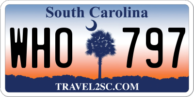 SC license plate WHO797