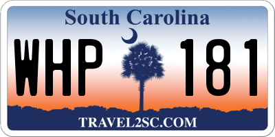 SC license plate WHP181