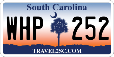 SC license plate WHP252