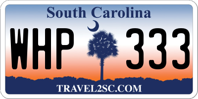 SC license plate WHP333