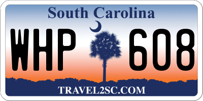 SC license plate WHP608