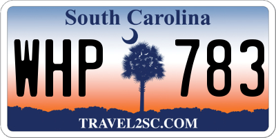 SC license plate WHP783