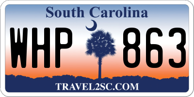 SC license plate WHP863