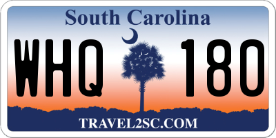 SC license plate WHQ180