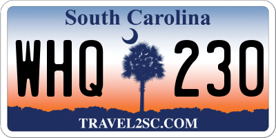 SC license plate WHQ230