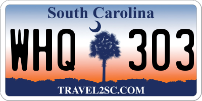 SC license plate WHQ303