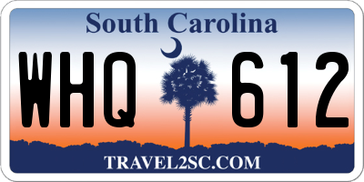 SC license plate WHQ612
