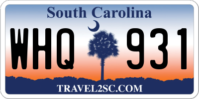 SC license plate WHQ931