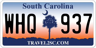 SC license plate WHQ937