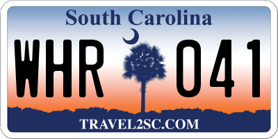 SC license plate WHR041