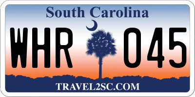 SC license plate WHR045