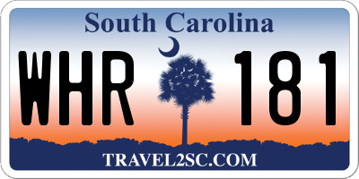 SC license plate WHR181