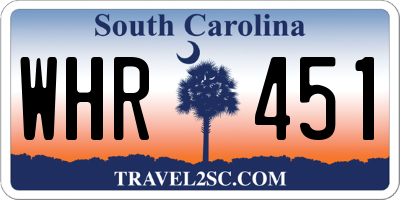 SC license plate WHR451
