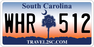 SC license plate WHR512