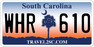 SC license plate WHR610