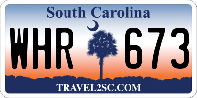 SC license plate WHR673