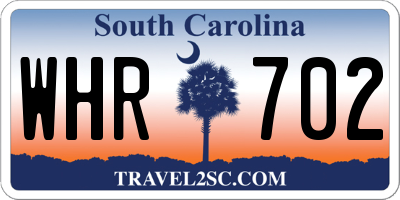 SC license plate WHR702