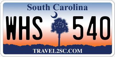 SC license plate WHS540