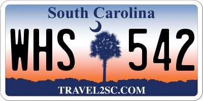 SC license plate WHS542