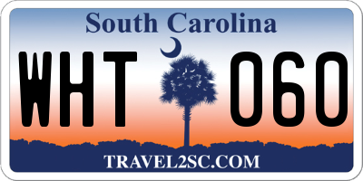 SC license plate WHT060
