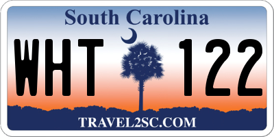 SC license plate WHT122