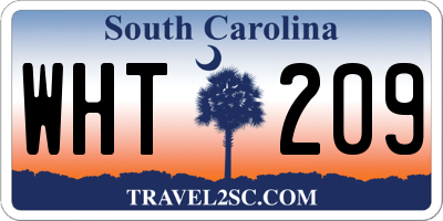 SC license plate WHT209