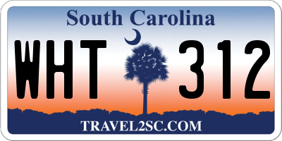 SC license plate WHT312