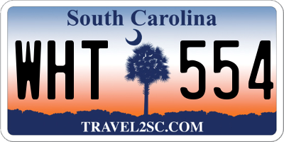 SC license plate WHT554