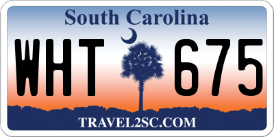 SC license plate WHT675