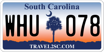 SC license plate WHU078